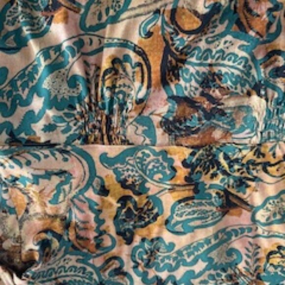 golden yellow and turquoise comfy fun dress - Picture 6 of 8